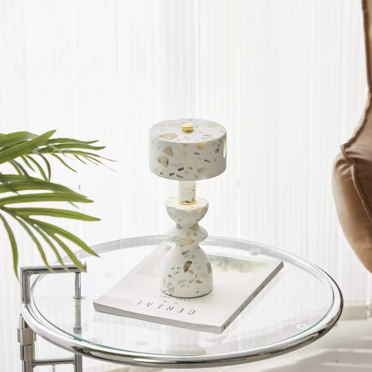 Table Lamp | Marble Shade & USB-Powered LED