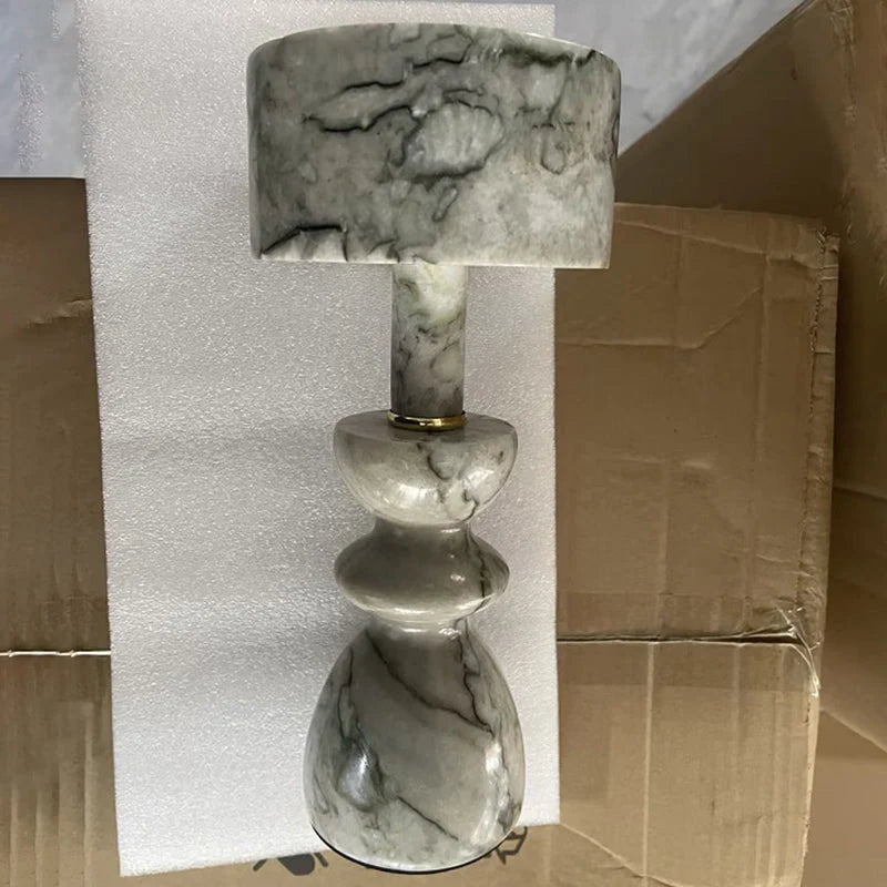 Table Lamp | Marble Shade & USB-Powered LED
