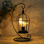 Table Lamp | Metal Birdcage Frame & Battery Operated