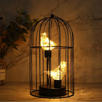 Table Lamp | Metal Birdcage Frame & Battery Operated