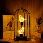 Table Lamp | Metal Birdcage Frame & Battery Operated