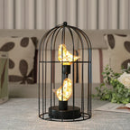 Table Lamp | Metal Birdcage Frame & Battery Operated