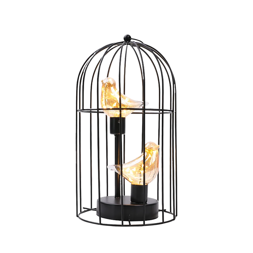 Table Lamp | Metal Birdcage Frame & Battery Operated