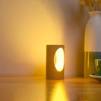 Table Lamp | Minimalist Rectangular Wood & Integrated LED USB-Powered