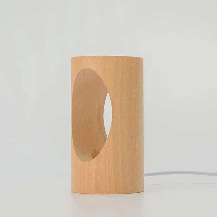 Table Lamp | Minimalist Rectangular Wood & Integrated LED USB-Powered