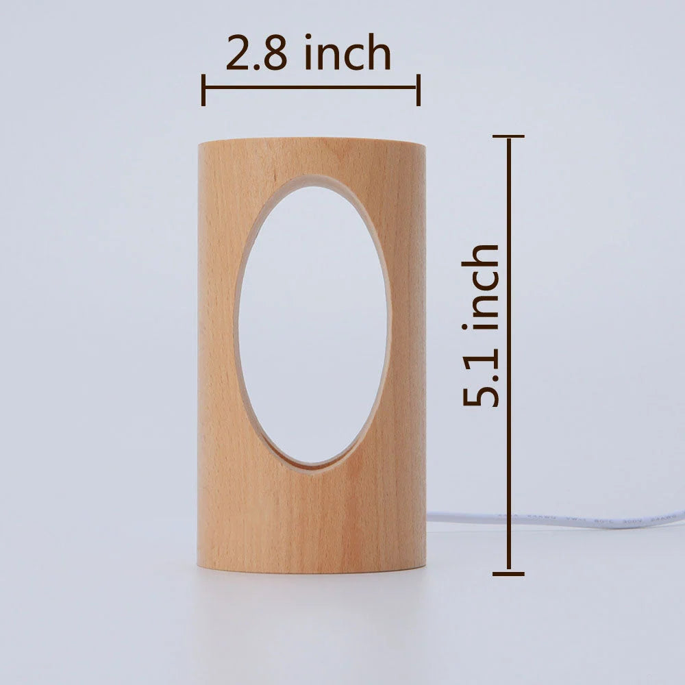 Table Lamp | Minimalist Rectangular Wood & Integrated LED USB-Powered