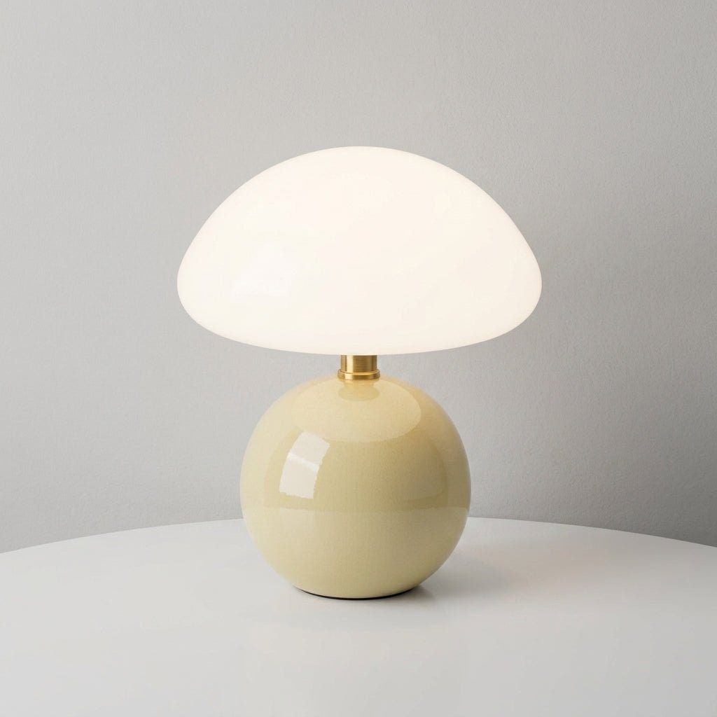 Table Lamp | Mushroom Dome Shade & Round Ball Base | Multiple Colours