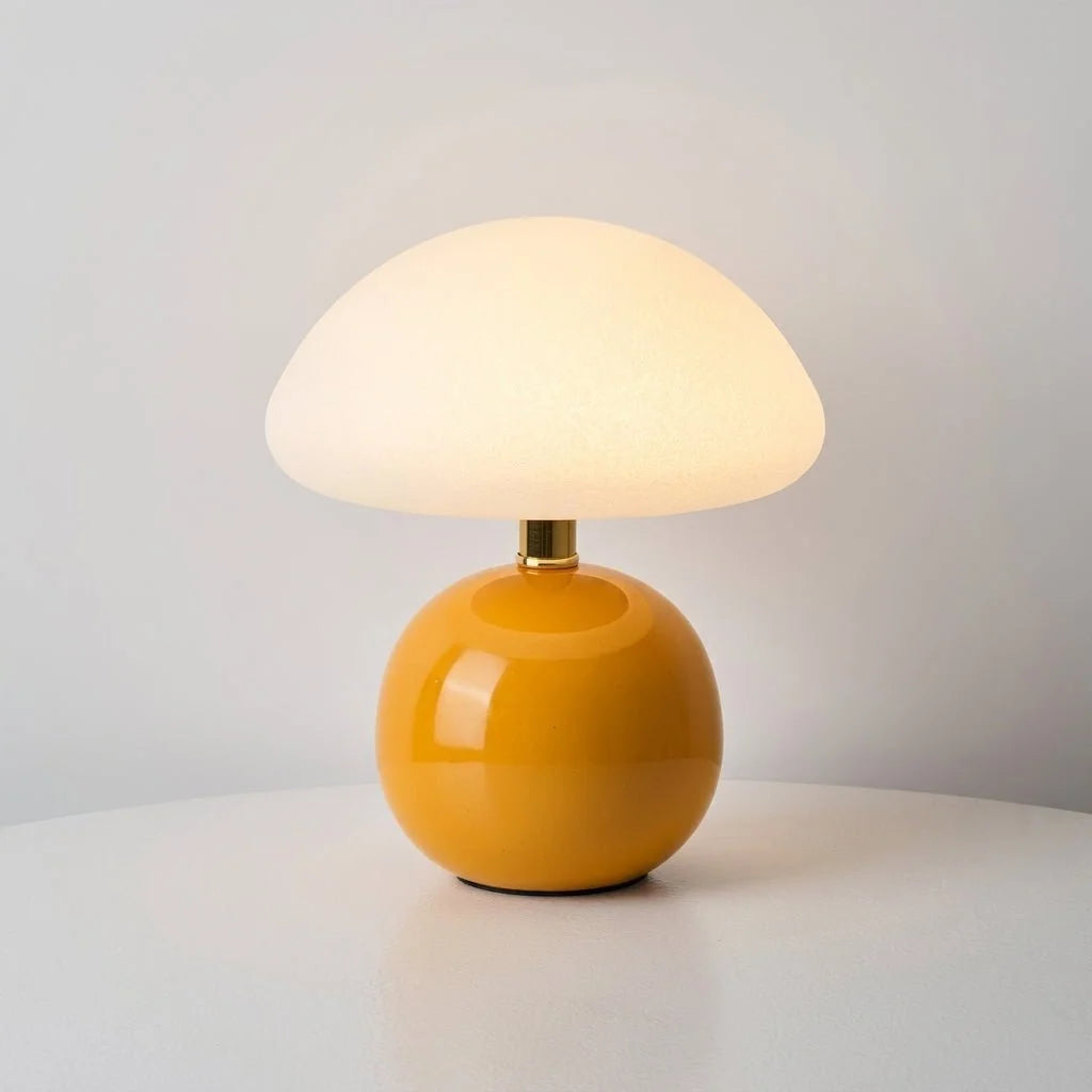 Table Lamp | Mushroom Dome Shade & Round Ball Base | Multiple Colours