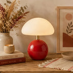 Table Lamp | Mushroom Dome Shade & Round Ball Base | Multiple Colours