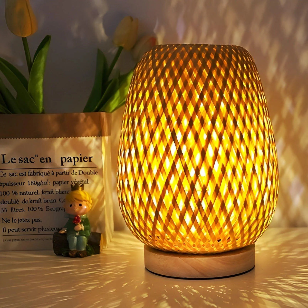 Table Lamp | Natural Bamboo, USB-Powered & Energy-Efficient