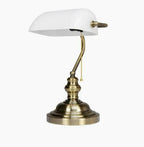 Table Lamp | Retro Iron Body & Glass Shade & USB Port