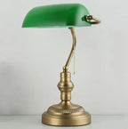 Table Lamp | Retro Iron Body & Glass Shade & USB Port