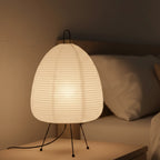 Table Lamp | Rice Paper Shade & Iron Base | Retro Silhouette