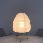 Table Lamp | Rice Paper Shade & Iron Base | Retro Silhouette