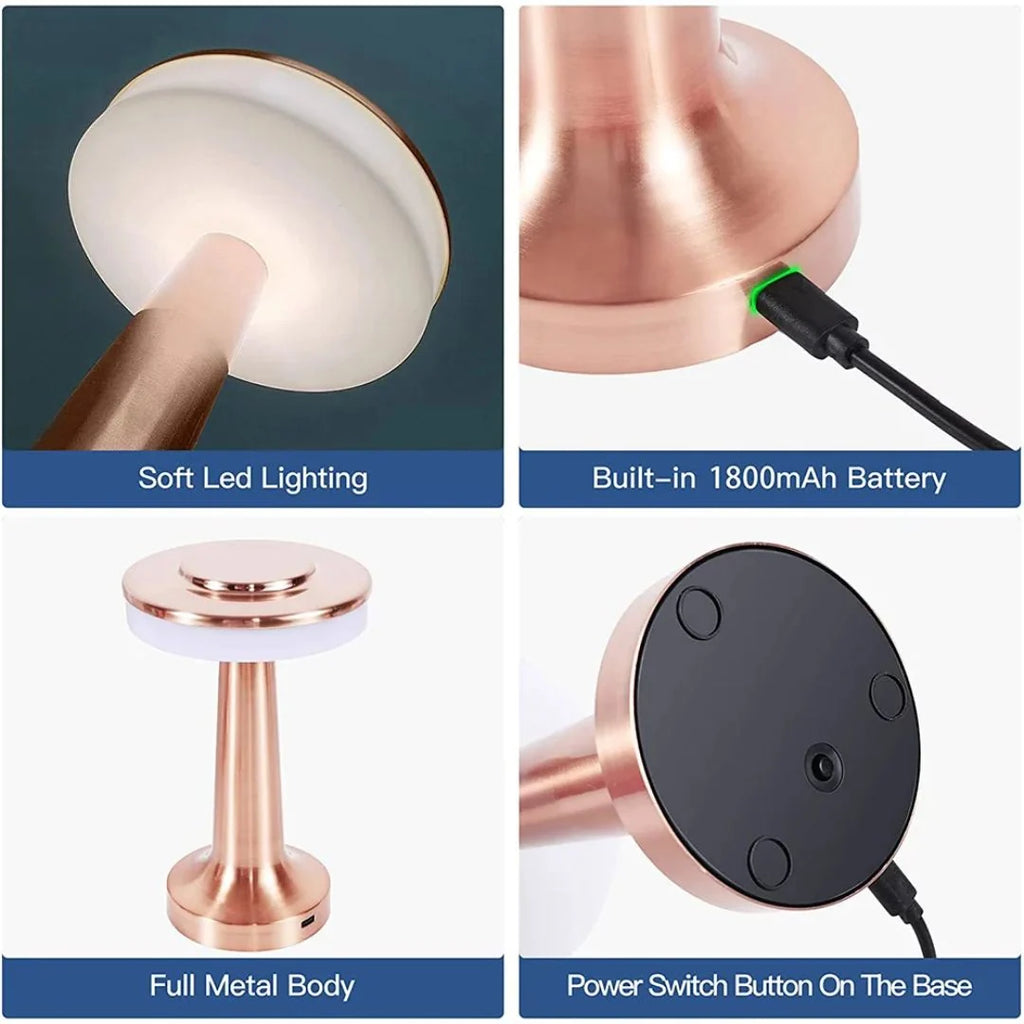 Table Lamp | Three-Level Dimming & USB Charging | Portable