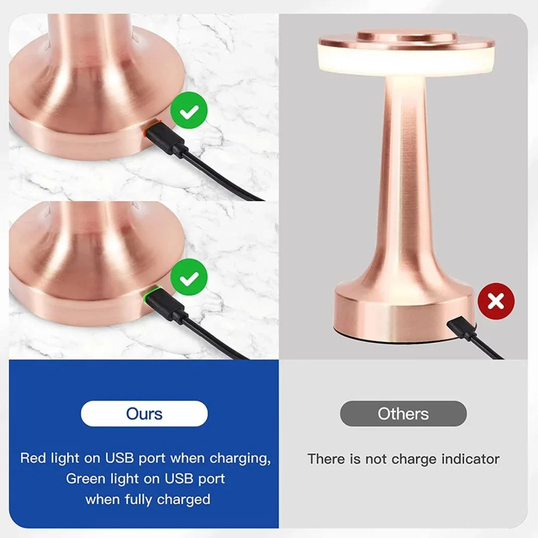 Table Lamp | Three-Level Dimming & USB Charging | Portable