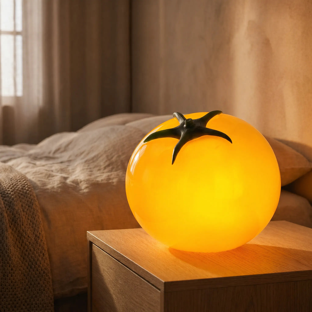 Table Lamp | Tomato-Shaped Glass & Dimmable LED