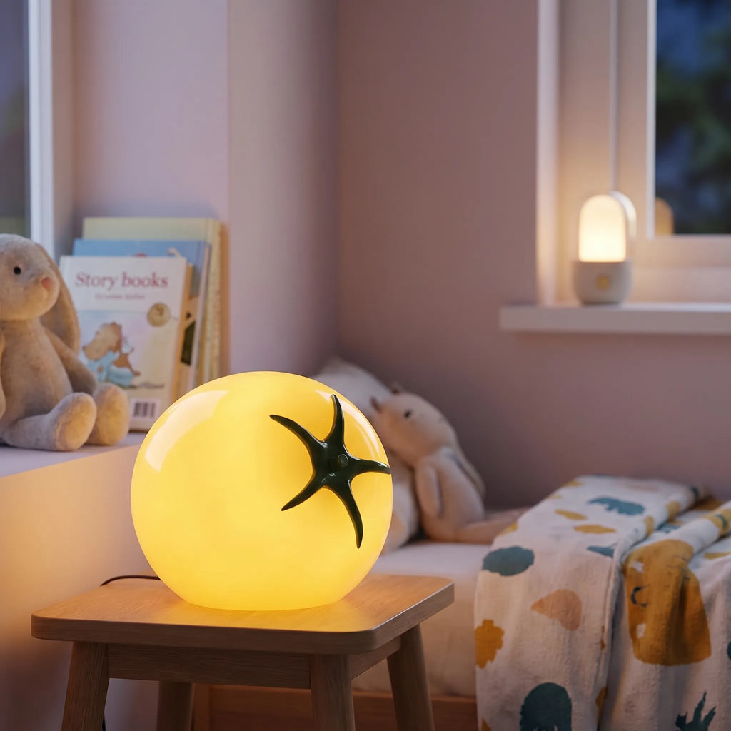 Table Lamp | Tomato-Shaped Glass & Dimmable LED