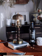 Table Lamp | Turned Wood Candlestick Design | Dimmable with Compatible Bulbs