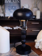 Table Lamp | Turned Wood Candlestick Design | Dimmable with Compatible Bulbs