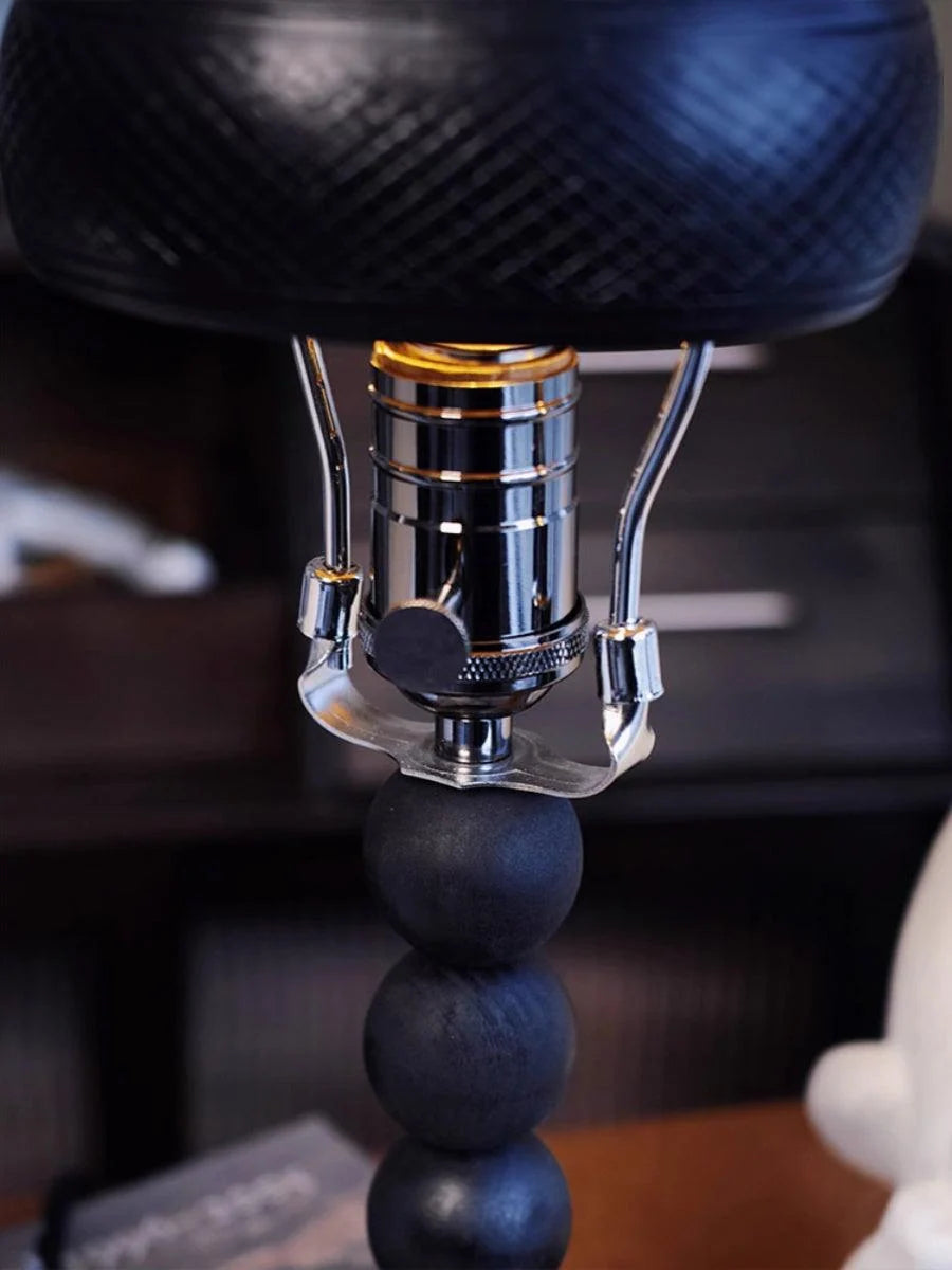 Table Lamp | Turned Wood Candlestick Design | Dimmable with Compatible Bulbs
