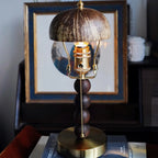 Table Lamp | Turned Wood Candlestick Design | Dimmable with Compatible Bulbs