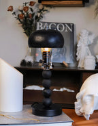 Table Lamp | Turned Wood Candlestick Design | Dimmable with Compatible Bulbs