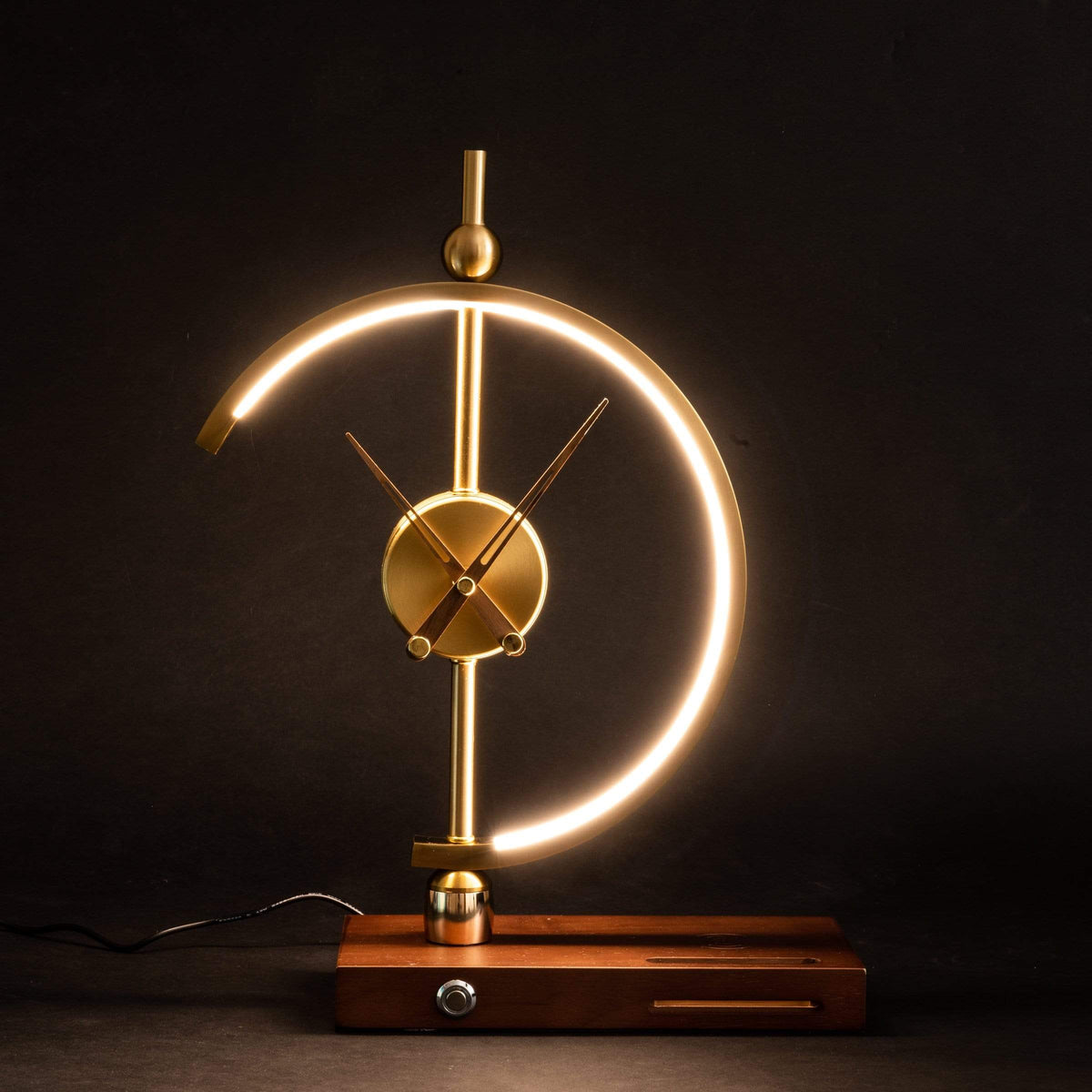 Table Lamp | Wireless Charging & Clock | Maple Wood & Metal