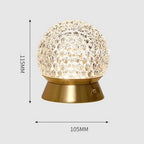 Table Lamp | Wireless Faceted Globe & Adjustable Brightness