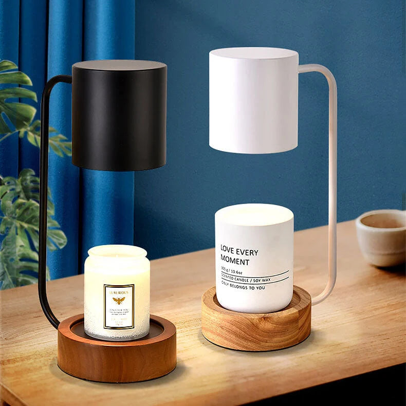 Table Lamp | Wood & Metal Candle Holder