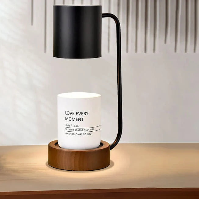 Table Lamp | Wood & Metal Candle Holder
