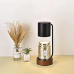 Table Lamp | Wood & Metal Candle Holder