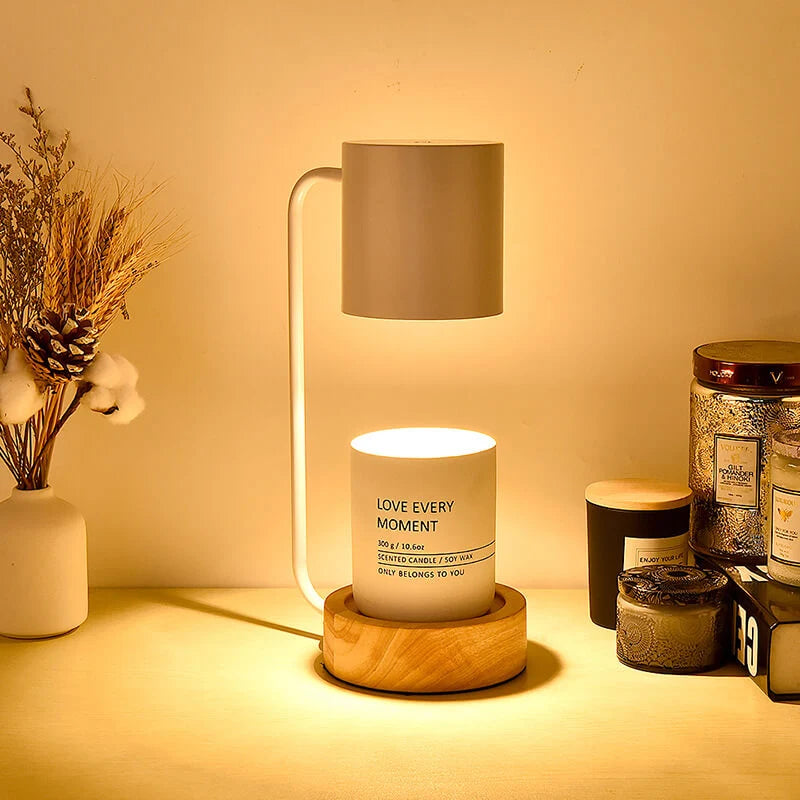 Table Lamp | Wood & Metal Candle Holder