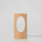 Table Lamp | Wooden Rectangular Pillar | Integrated LED & USB Powered