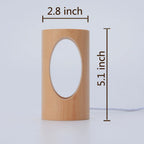 Table Lamp | Wooden Rectangular Pillar | Integrated LED & USB Powered