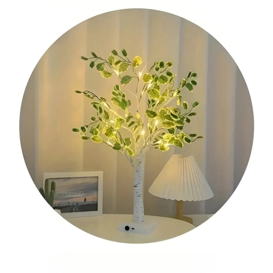 Table Lamp | Wooden Tree Design & Warm LED