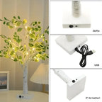 Table Lamp | Wooden Tree Design & Warm LED