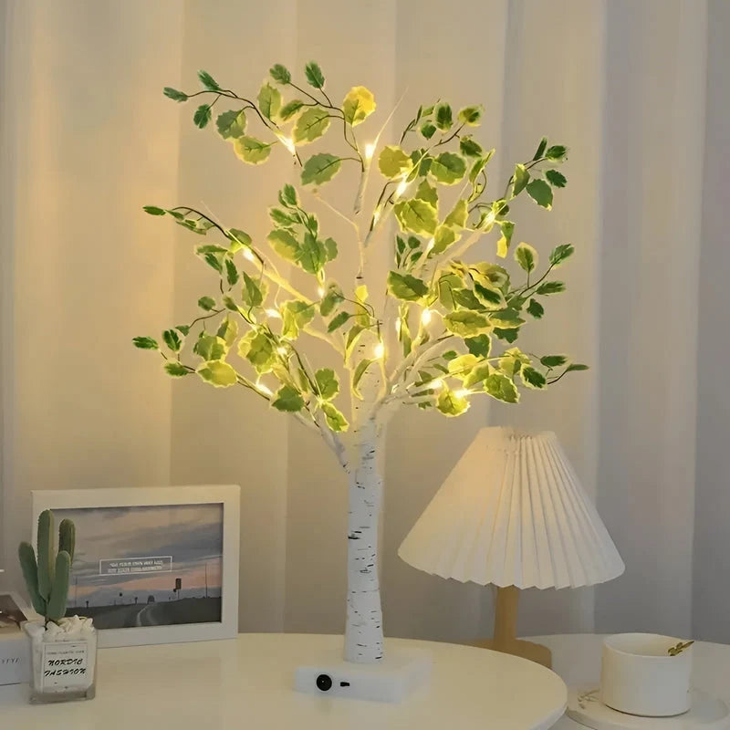 Table Lamp | Wooden Tree Design & Warm LED