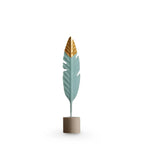 Table Ornament | Feather & Leaf Design Wood & Iron