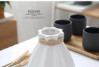 Table Vase | Matte Diamond Texture & Porcelain Ceramic | Small
