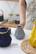 Table Vase | Matte Diamond Texture & Porcelain Ceramic | Small