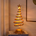Tabletop Christmas Tree | Spiral Warm-White LEDs & Star Top | 33 cm