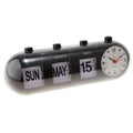 Tabletop Clock | Retro Analog Quartz & Flip Calendar