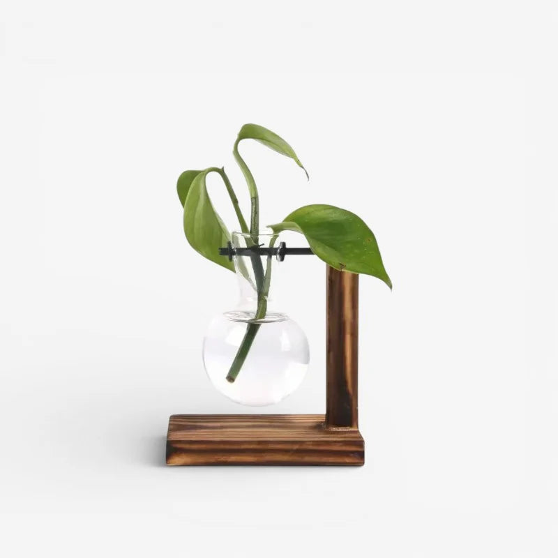 Tabletop Vase | Flask-Inspired Follower Shape & Stable Curved Base | Brown