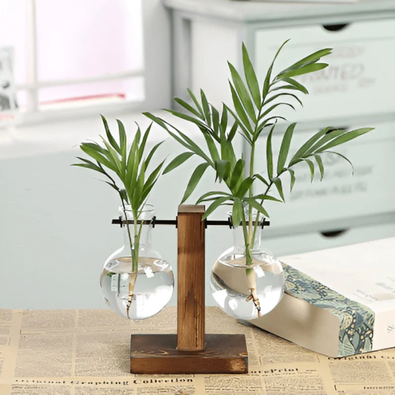Tabletop Vase | Flask-Inspired Follower Shape & Stable Curved Base | Brown