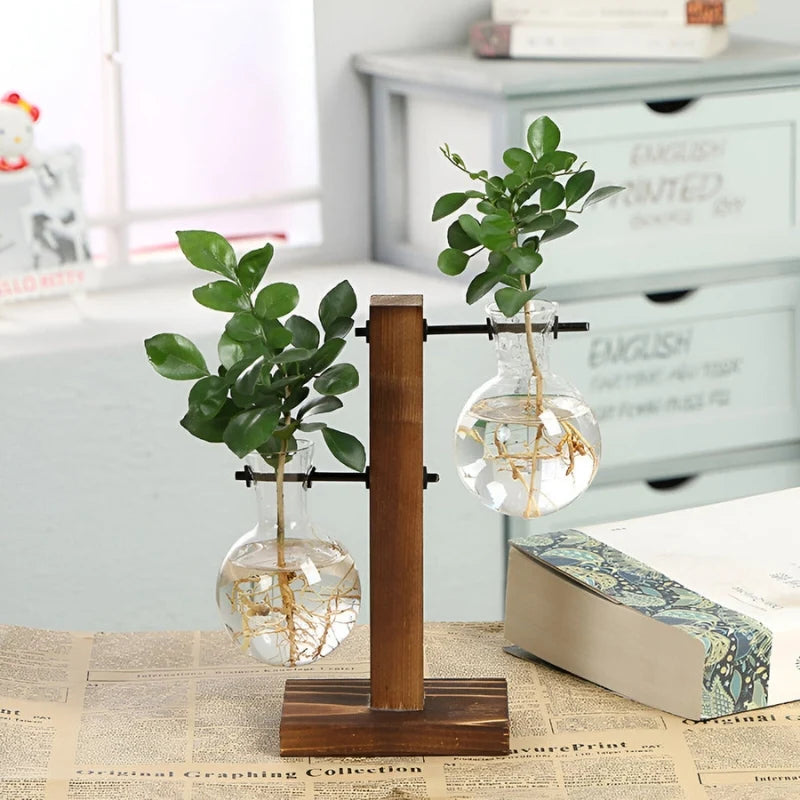 Tabletop Vase | Flask-Inspired Follower Shape & Stable Curved Base | Brown
