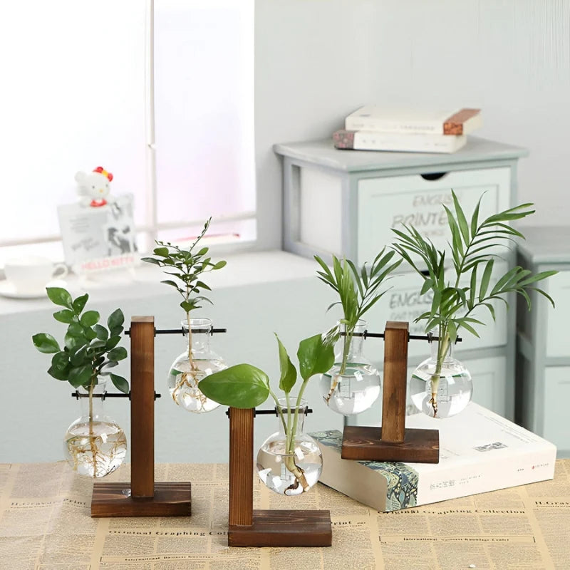 Tabletop Vase | Flask-Inspired Follower Shape & Stable Curved Base | Brown