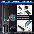 Tactical Flashlight | 100,000 Lumens & Power Bank