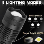 Tactical Flashlight | 90,000 Lumens & USB Rechargeable