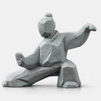 Tai Chi Figurine | Faceted Stone-Look & Matte Marble Finish